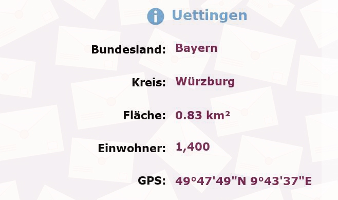 1 Postleitzahl in Uettingen, Bayern