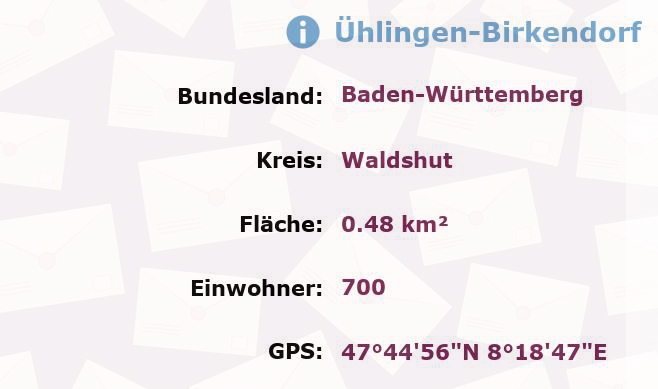 1 Postleitzahl in Ühlingen-Birkendorf, Baden-Württemberg