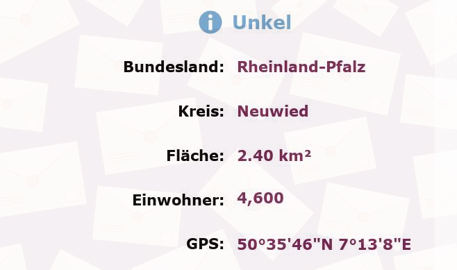 1 Postleitzahl in Unkel, Rheinland-Pfalz