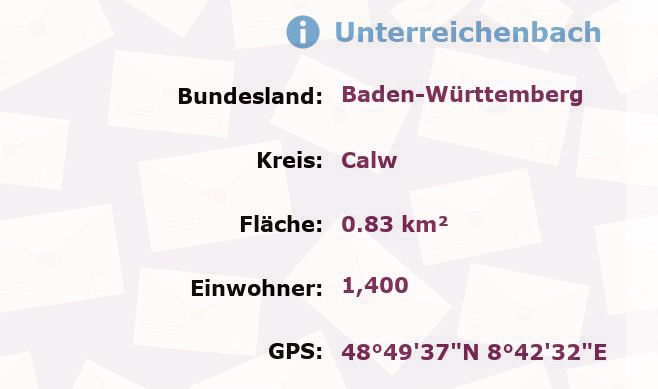 1 Postleitzahl in Unterreichenbach, Baden-Württemberg