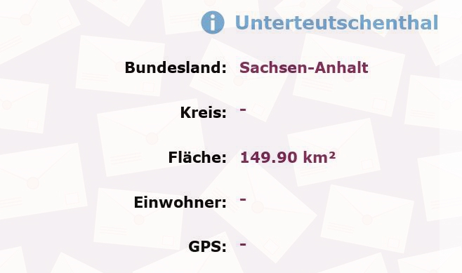 1 Postleitzahl in Unterteutschenthal, Sachsen-Anhalt