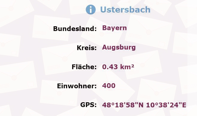 1 Postleitzahl in Ustersbach, Bayern