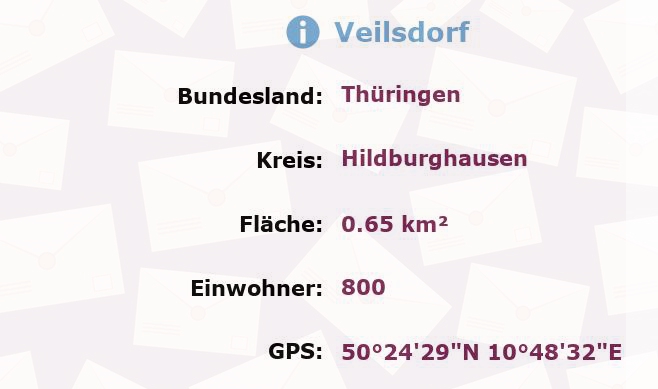 1 Postleitzahl in Veilsdorf, Thüringen