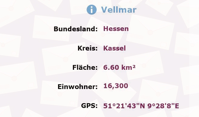 1 Postleitzahl in Vellmar, Hessen