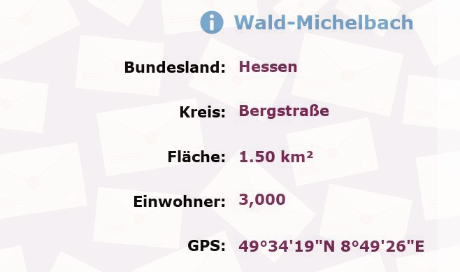 1 Postleitzahl in Wald-Michelbach, Hessen