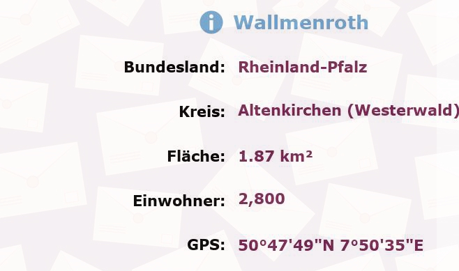 1 Postleitzahl in Wallmenroth, Rheinland-Pfalz