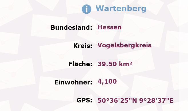 1 Postleitzahl in Wartenberg, Hessen