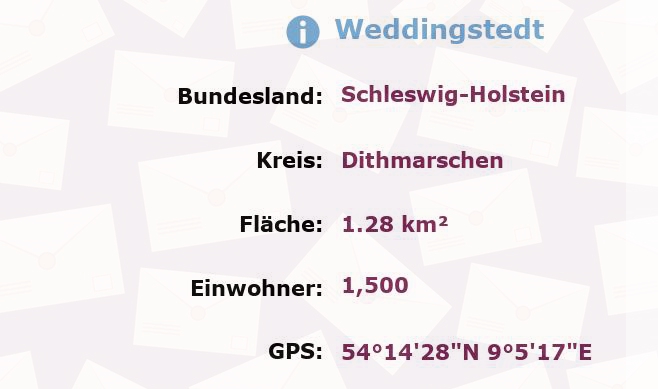 1 Postleitzahl in Weddingstedt, Schleswig-Holstein