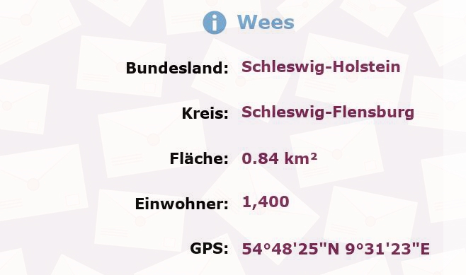 1 Postleitzahl in Wees, Schleswig-Holstein