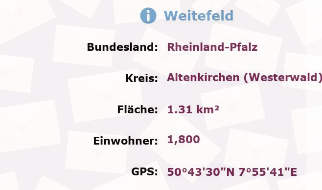 1 Postleitzahl in Weitefeld, Rheinland-Pfalz