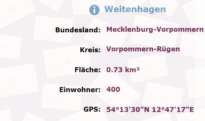 1 Postleitzahl in Weitenhagen, Mecklenburg-Vorpommern