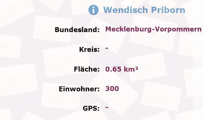 1 Postleitzahl in Wendisch Priborn, Mecklenburg-Vorpommern