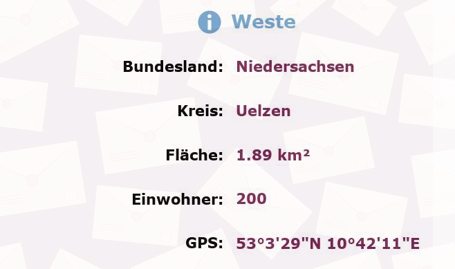 1 Postleitzahl in Weste, Niedersachsen