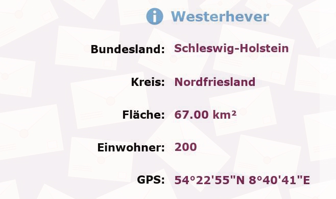 1 Postleitzahl in Westerhever, Schleswig-Holstein