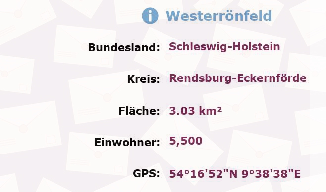 1 Postleitzahl in Westerrönfeld, Schleswig-Holstein