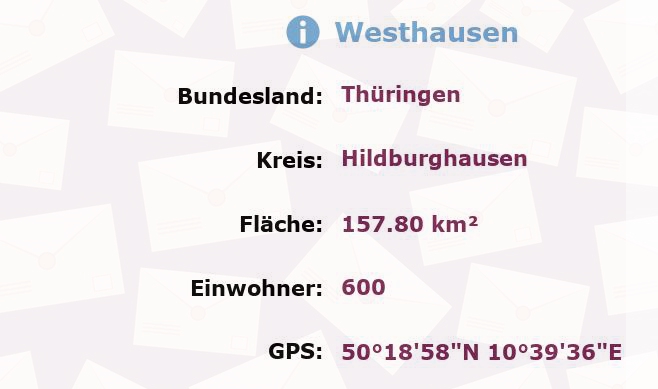 1 Postleitzahl in Westhausen, Thüringen