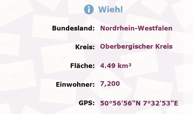 1 Postleitzahl in Wiehl, Nordrhein-Westfalen