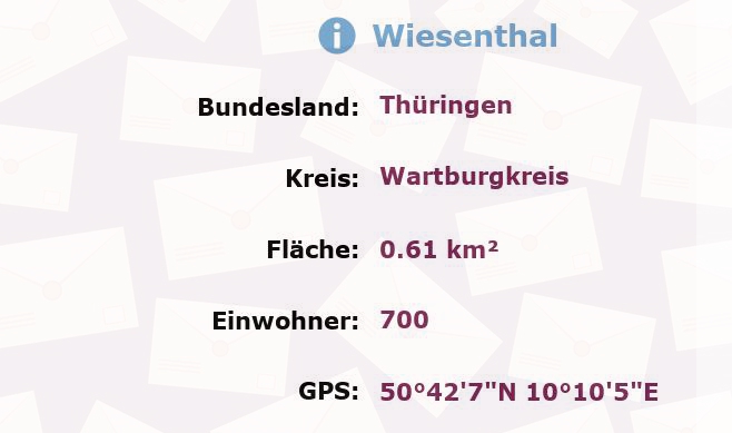 1 Postleitzahl in Wiesenthal, Thüringen