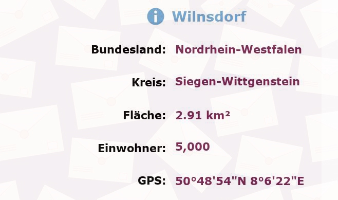 1 Postleitzahl in Wilnsdorf, Nordrhein-Westfalen