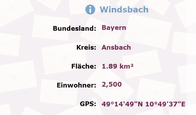 1 Postleitzahl in Windsbach, Bayern