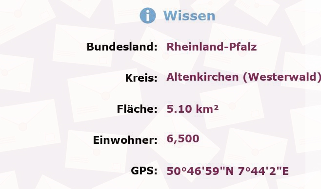 1 Postleitzahl in Wissen, Rheinland-Pfalz