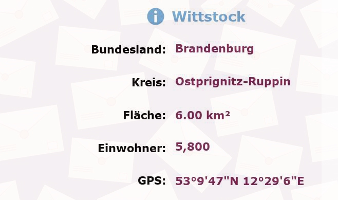 1 Postleitzahl in Wittstock, Brandenburg