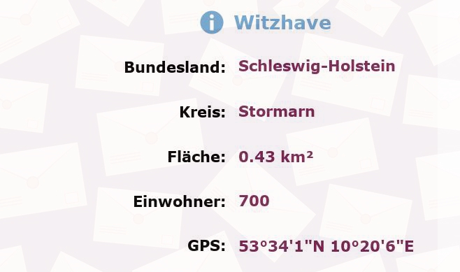 1 Postleitzahl in Witzhave, Schleswig-Holstein