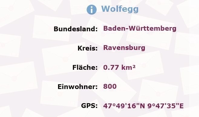 1 Postleitzahl in Wolfegg, Baden-Württemberg