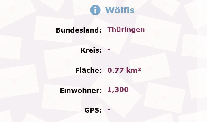 1 Postleitzahl in Wölfis, Thüringen