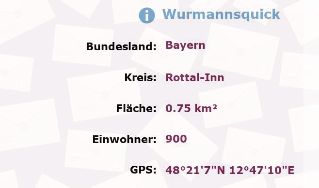 1 Postleitzahl in Wurmannsquick, Bayern