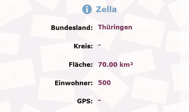 1 Postleitzahl in Zella, Thüringen