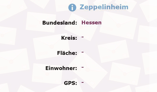 2 Postleitzahlen in Zeppelinheim, Hessen